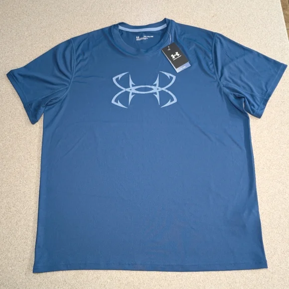 Under Armour | Shirts | Nwt Under Armour Blue Isochill Fish Hook Heat Gear  Shirt Xxl | Poshmark